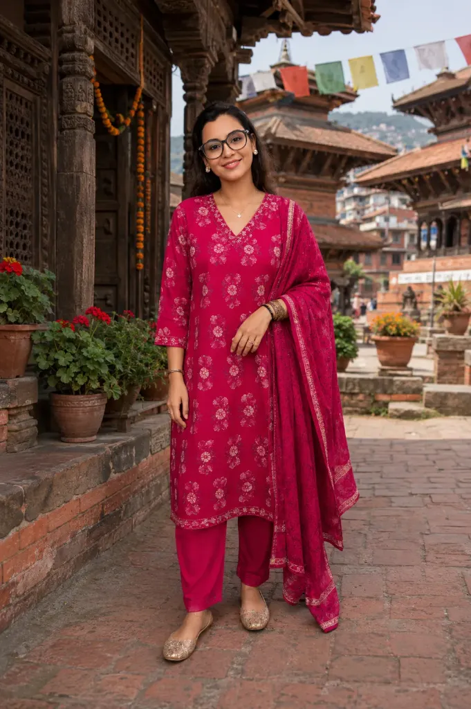A01 straight kurtha set