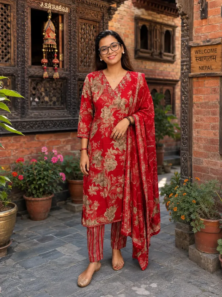 A01 straight kurtha set