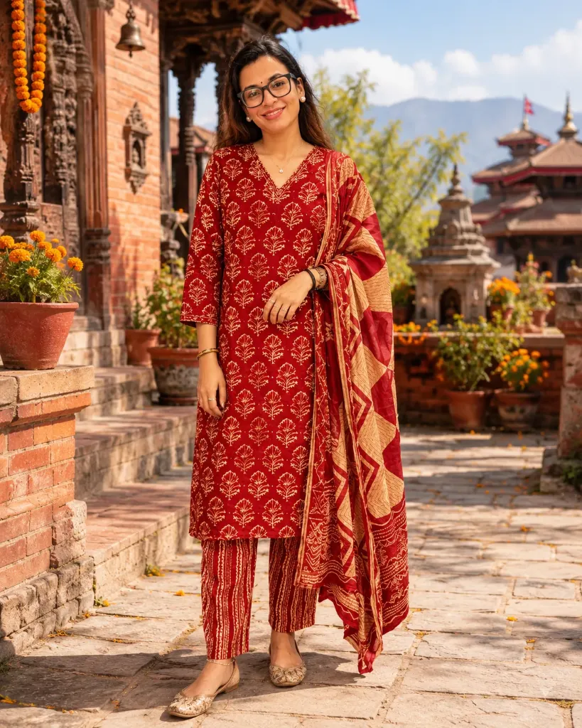 A01 straight kurtha set
