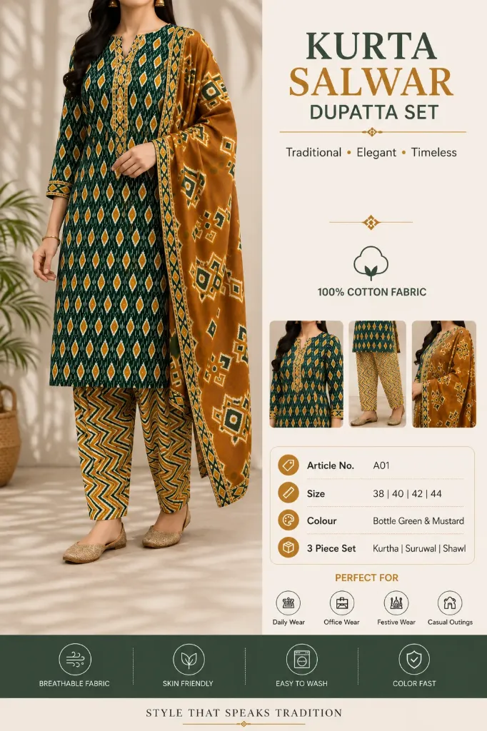 straight kurtha set A01