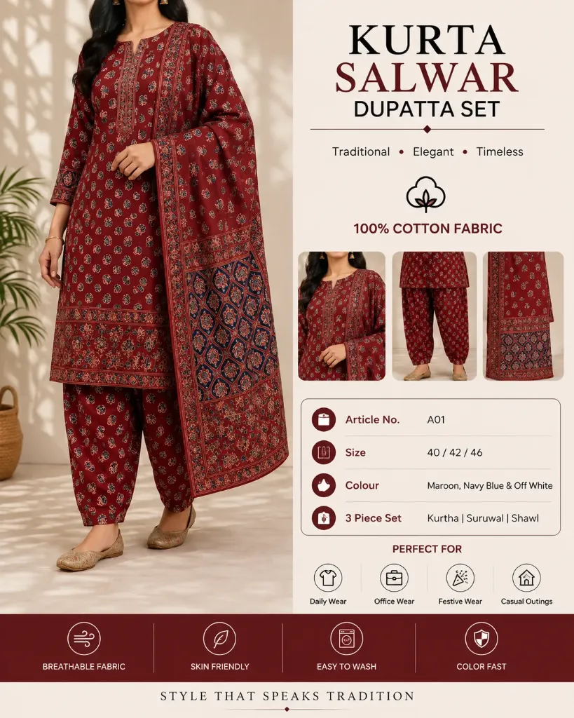 straight kurtha set A01