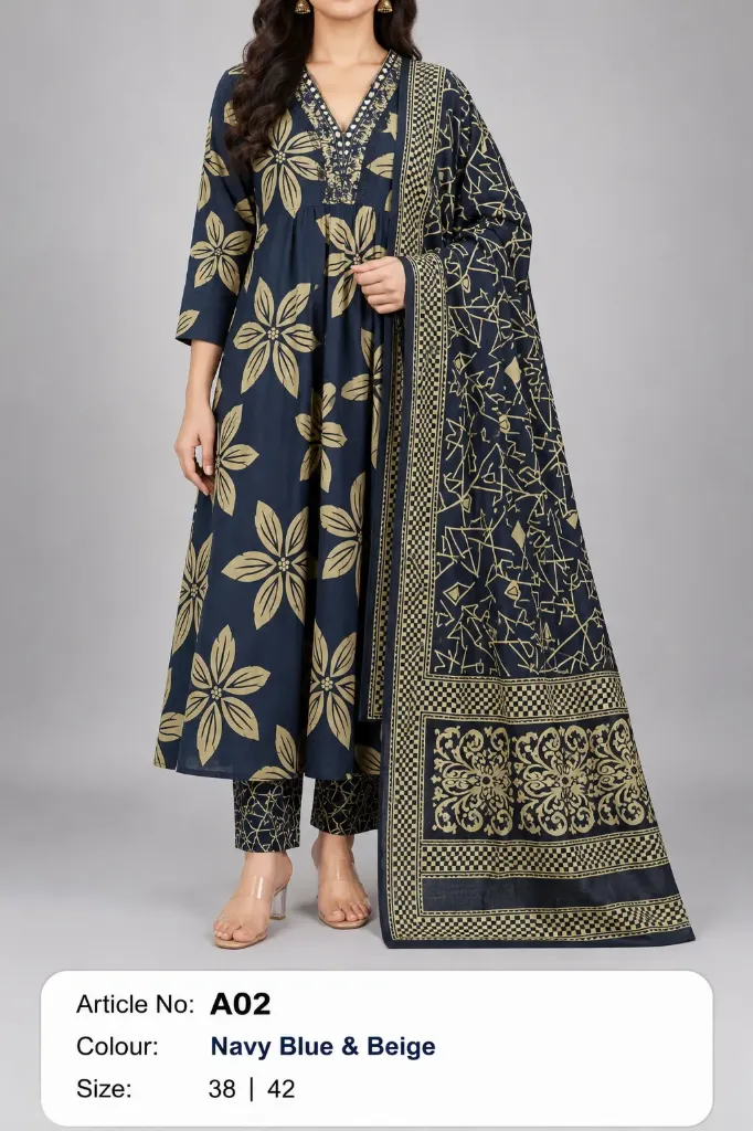 A line Kurtha Set A02