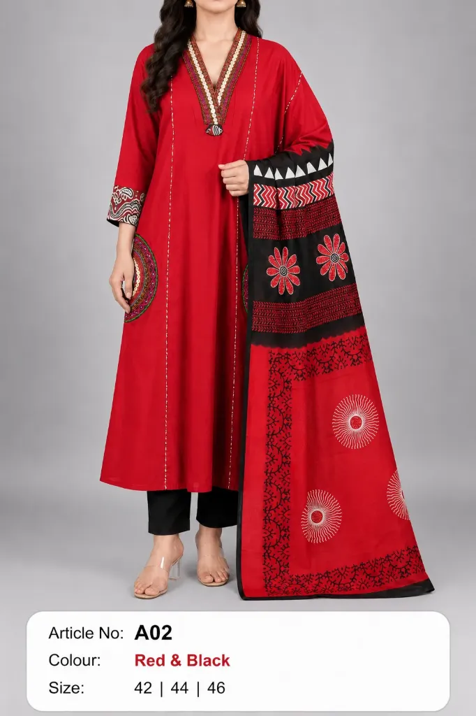 A Line Kurtha Set A02