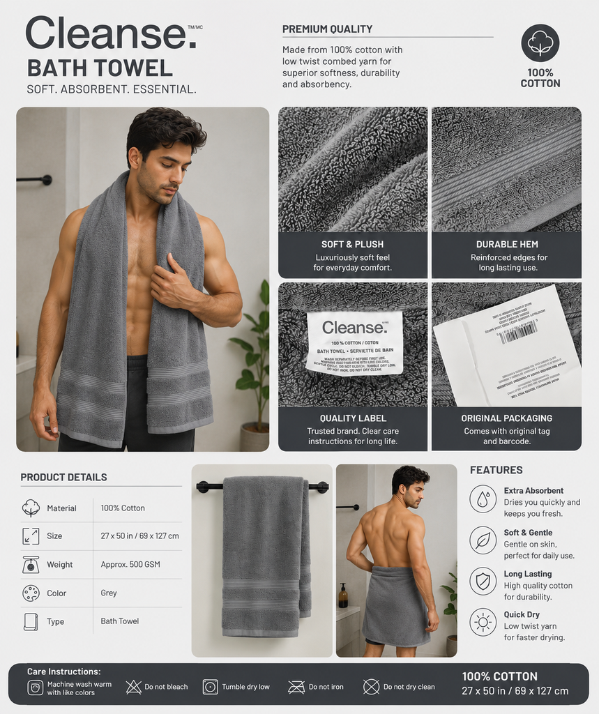 cleanse bath towel